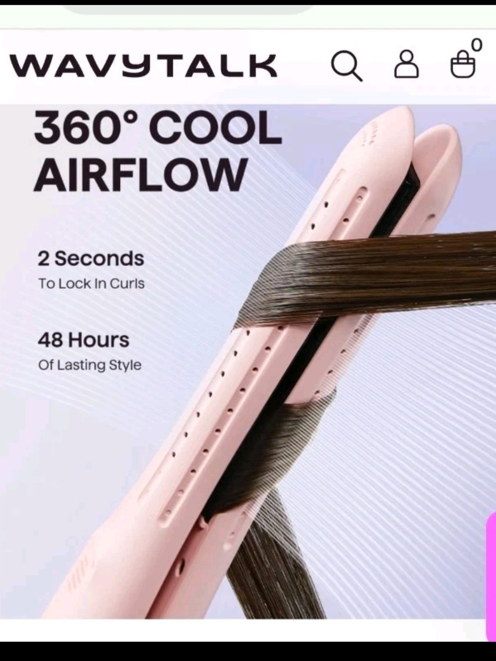 Wavytalk Pink 360° Airflow Hair Straightener & Styler